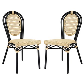Flash Furniture 2 Pack All-Weather Commercial Paris Chairs with Metal Frames