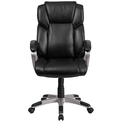 Flash Furniture Mid-Back LeatherSoft Executive Swivel Office Chair with Padded Arms