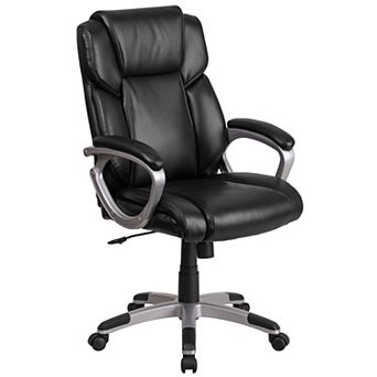 Flash Furniture Mid-Back LeatherSoft Executive Swivel Office Chair with Padded Arms