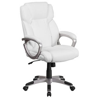 Flash Furniture Mid-Back LeatherSoft Executive Swivel Office Chair with Padded Arms