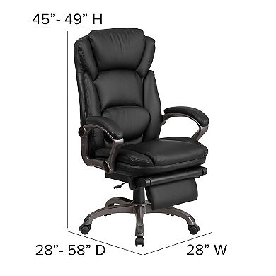 Flash Furniture High Back LeatherSoft Reclining Ergonomic Chair with Outer Lumbar Cushion