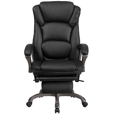 Flash Furniture High Back LeatherSoft Reclining Ergonomic Chair with Outer Lumbar Cushion