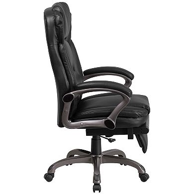 Flash Furniture High Back LeatherSoft Reclining Ergonomic Chair with Outer Lumbar Cushion