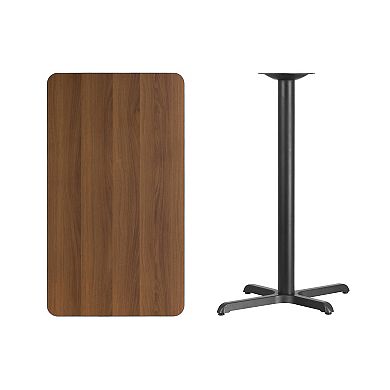 Flash Furniture 24'' x 42'' Rectangular Table Top with 23.5'' x 29.5'' Bar Height Table Base