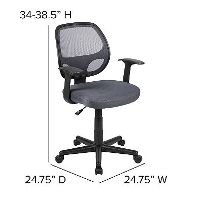 Flash Furniture Mid-Back Mesh Swivel Ergonomic Task Office Chair - Arms
