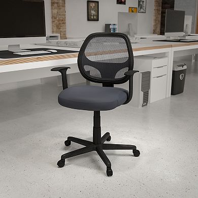 Flash Furniture Mid-Back Mesh Swivel Ergonomic Task Office Chair - Arms