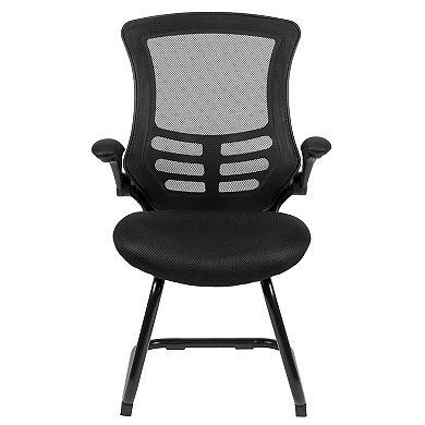 Flash Furniture Mesh Sled Base Side Reception Chair with Flip-Up Arms