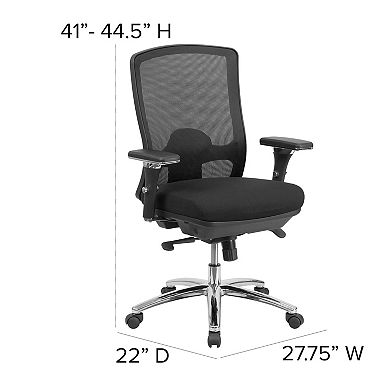 Flash Furniture 24/7 Intensive Use Big & Tall 350 lb. Rated Mesh Multifunction Chair