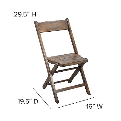 Flash Furniture Commercial Beechwood Folding Event Chair with Slatted Seat