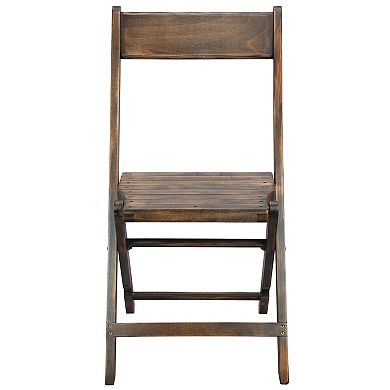 Flash Furniture Commercial Beechwood Folding Event Chair with Slatted Seat