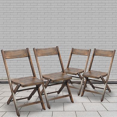 Flash Furniture Commercial Beechwood Folding Event Chair with Slatted Seat
