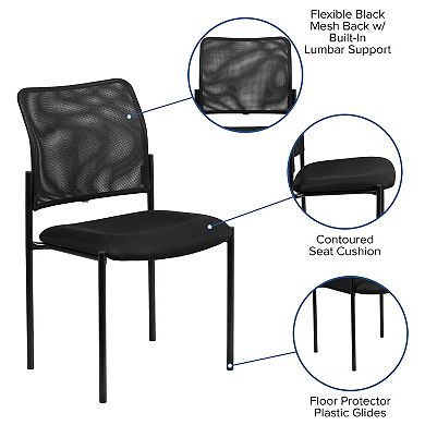 Flash Furniture Comfort Mesh Stackable Steel Side Chair - Reception Seating - Guest Chair