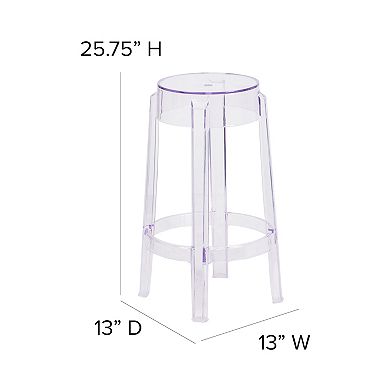 Flash Furniture 25.75" High Transparent Counter Height Stool - Restaurant & Bar Furniture