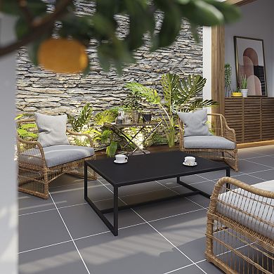 Flash Furniture All-Weather Commercial Grade Indoor/Outdoor Steel Patio Coffee Table