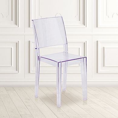 Flash Furniture Transparent Stacking Side Chair - Armless Side Chair - Resin Stack Chair