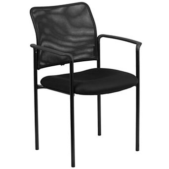 Flash Furniture Comfort Mesh Stackable Steel Side Chair with Arms - Reception Seating