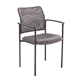 Flash Furniture Comfort Mesh Stackable Steel Side Chair with Arms - Reception Seating
