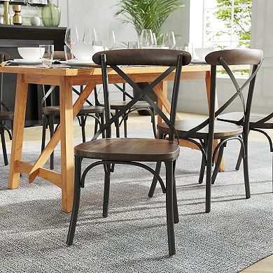 Flash Furniture Advantage X-Back Chair with Metal Bracing
