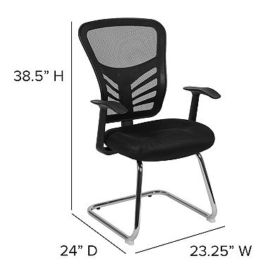Flash Furniture Mesh Side Reception Chair with Chrome Sled Base - Conference Room Chair