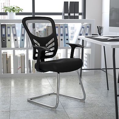 Flash Furniture Mesh Side Reception Chair with Chrome Sled Base - Conference Room Chair