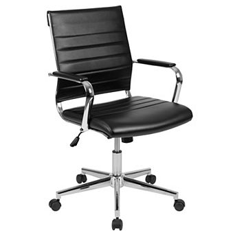 Flash Furniture Mid-Back LeatherSoft Ribbed Executive Swivel Office Chair - Desk Chair