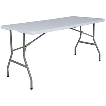 Flash Furniture 4.97-Foot Bi-Fold Plastic Folding Table with Handle - Event Table