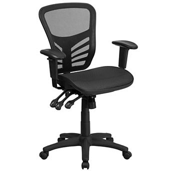 Flash Furniture Mid-Back Mesh Multifunction Ergonomic Office Chair with Adjustable Arms