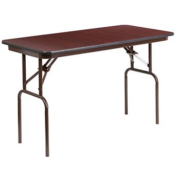 Flash Furniture 24" x 48" Rectangular Mahogany Melamine Laminate Folding Banquet Table