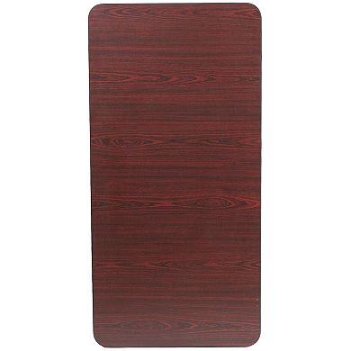 Flash Furniture 24" x 48" Rectangular Mahogany Melamine Laminate Folding Banquet Table