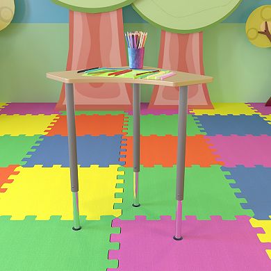 Flash Furniture Triangular Collaborative Adjustable Student Desk - Home and Classroom