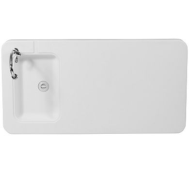 Flash Furniture 4-Foot Portable Fish Cleaning Table / Outdoor Camping Table and Sink