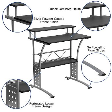 Flash Furniture 3PC Office Set-Computer Desk, Ergonomic Mesh Office Chair, Mobile Filing Cabinet