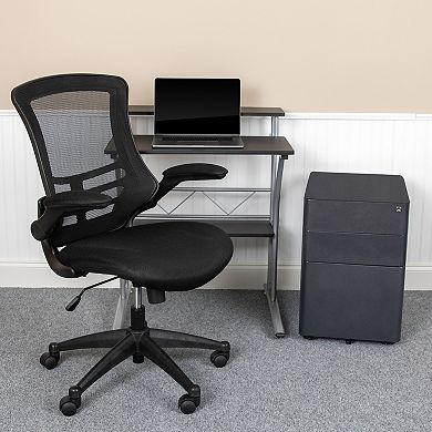 Flash Furniture 3PC Office Set-Computer Desk, Ergonomic Mesh Office Chair, Mobile Filing Cabinet