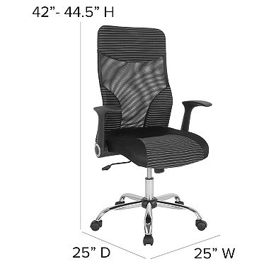 Flash Furniture High Back Ergonomic Office Chair with and White Contemporary Mesh Design