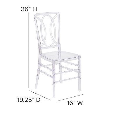 Flash Furniture Transparent Stacking Chair with Designer Back - Event Chair - UV Resistant