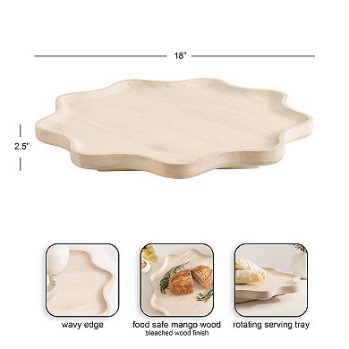 Alezar Wood Lazy Susan Tray