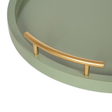 Halsey Wood Round Decorative Tray