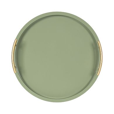 Halsey Wood Round Decorative Tray