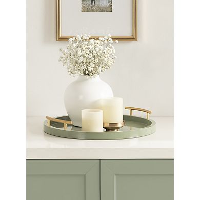 Halsey Wood Round Decorative Tray