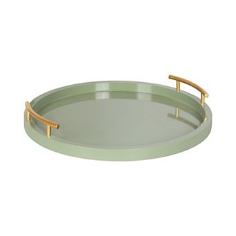 Halsey Wood Round Decorative Tray