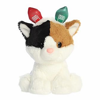 Aurora Small Multicolor Festive Stuffed Animal Holiday Cheer 8.5" Callie Calico Cat