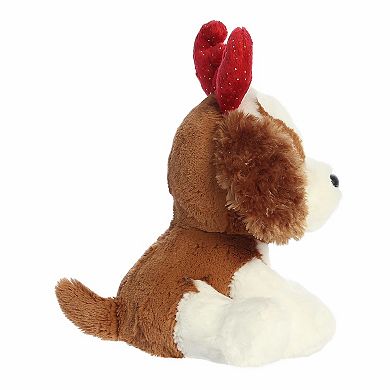 Aurora Medium Brown Festive Stuffed Animal Holiday Cheer 8.5" Spencer Spaniel