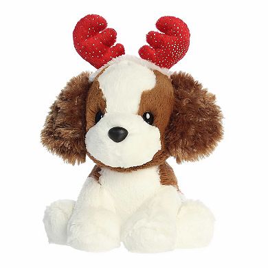 Aurora Medium Brown Festive Stuffed Animal Holiday Cheer 8.5" Spencer Spaniel