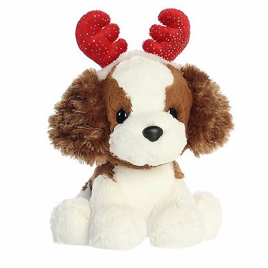Aurora Medium Brown Festive Stuffed Animal Holiday Cheer 8.5" Spencer Spaniel