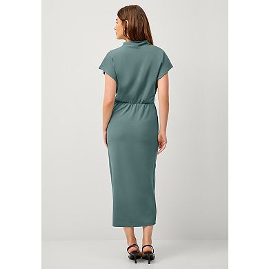 ellos Plus Size Side Drape Midi Dress
