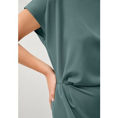 ellos Plus Size Side Drape Midi Dress