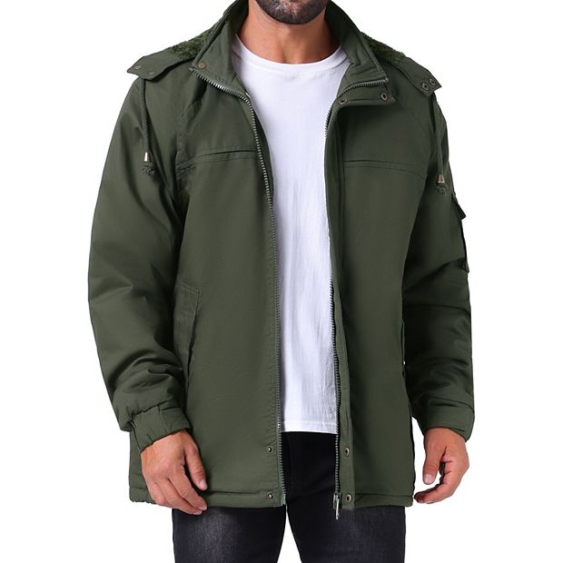 ジャケット・アウター HYPER BIG OILED CLOTH 4PK FLAP COAT Men's Winter Warm Fleece Lined Thicken Hooded Work Parka Jacket