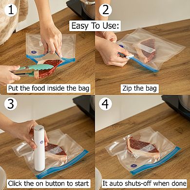 7" Cordless Vacuum Sealer, Rechargeable, Ideal for Sous Vide, Meal Prep, Keeps Food Fresh Longer