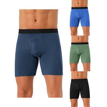 4 pc Men's Lightweight Solid Color Soft Stretch Open-fly Casual Basic Boxer Briefs Set