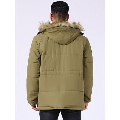 Men's Winter Warm Coat Fleece Lined Thicken Hooded Parka Jacket
